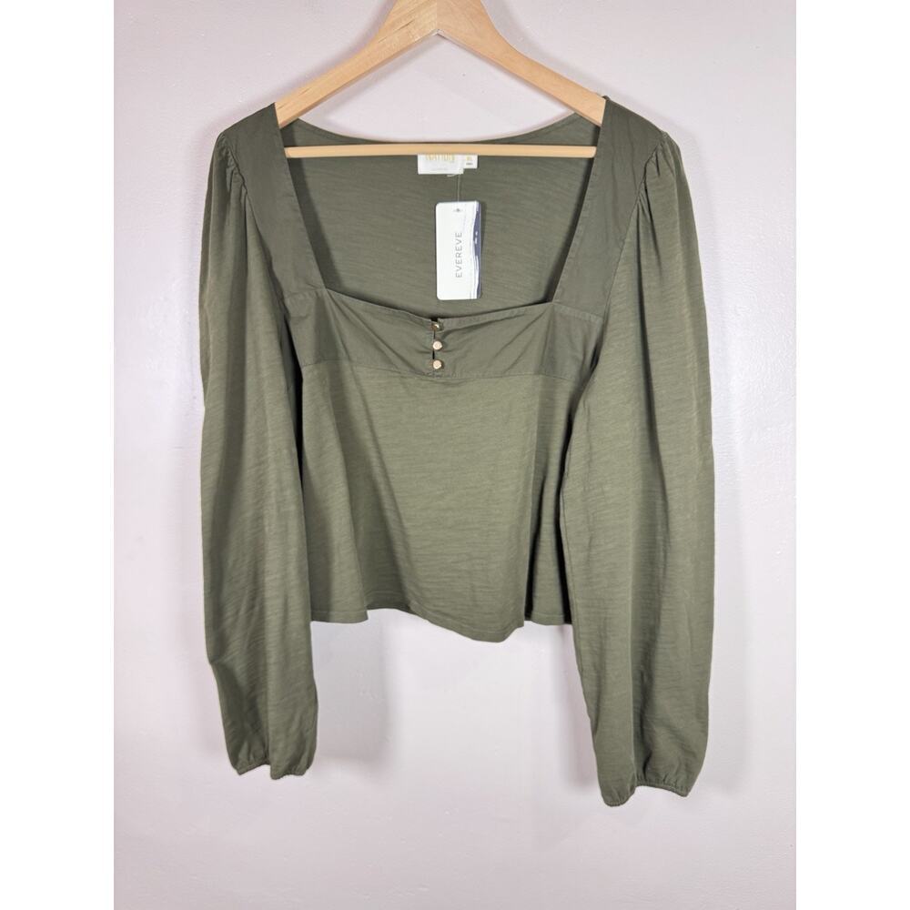 NWT Nation Ltd Womens Blouse Pascale Square Neck MSRP $154 EVEREVE Crop Top